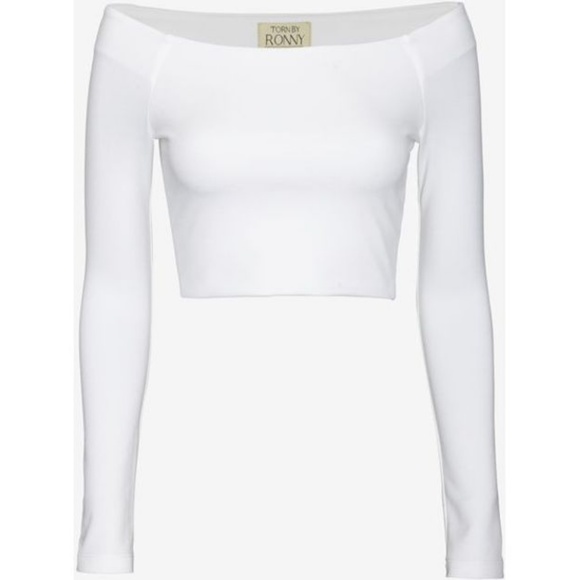 Torn by Ronny Kobo Tops - Torn By Ronny Kobo Off The Shoulder Crop Top